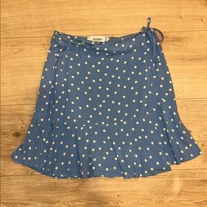 Pull&Bear Blue Polka Dot Mini Skirt